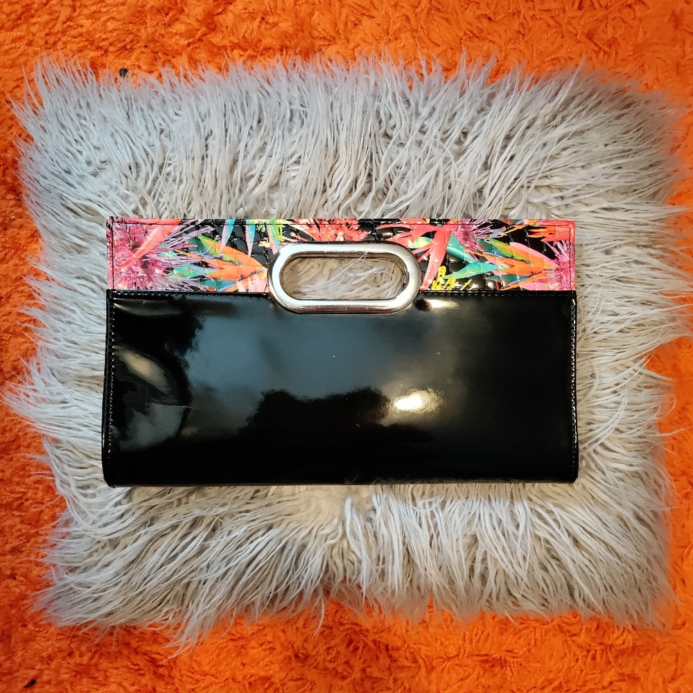 Tropical Print Oversized Clutch